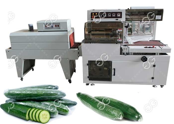 China Industrial Food Packing Machine L Bar Cucumber Shrink Wrap Machine With Photoelectric Detection supplier