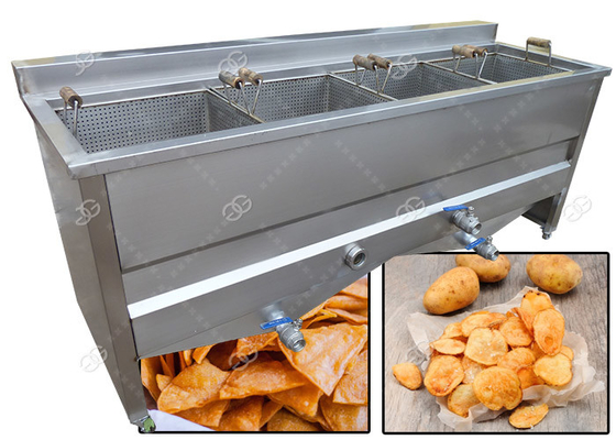 China 4 Basket Commercial Automatic Snack Deep Fryer Machine Gas Heating supplier