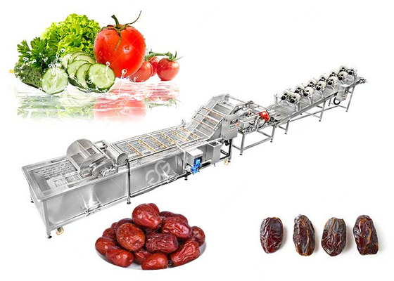 China Multifunction Vegetable Fruit Washing Machine Sorting Processing And Air Drying Line supplier