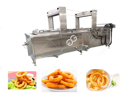 China Gas Heating Onion Ring Automatic Fryer Machine Continuous Onion Fryer Equipment supplier