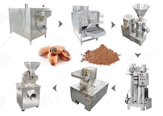 China Industrial Cocoa Powder Production Line , Nut Processing Machine 100 Kg/H Capacity supplier