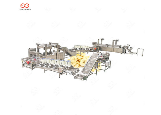 Green Banana Plantain Potato Chips Machine With Slicing And Deoiling Function 100 Kg / H supplier